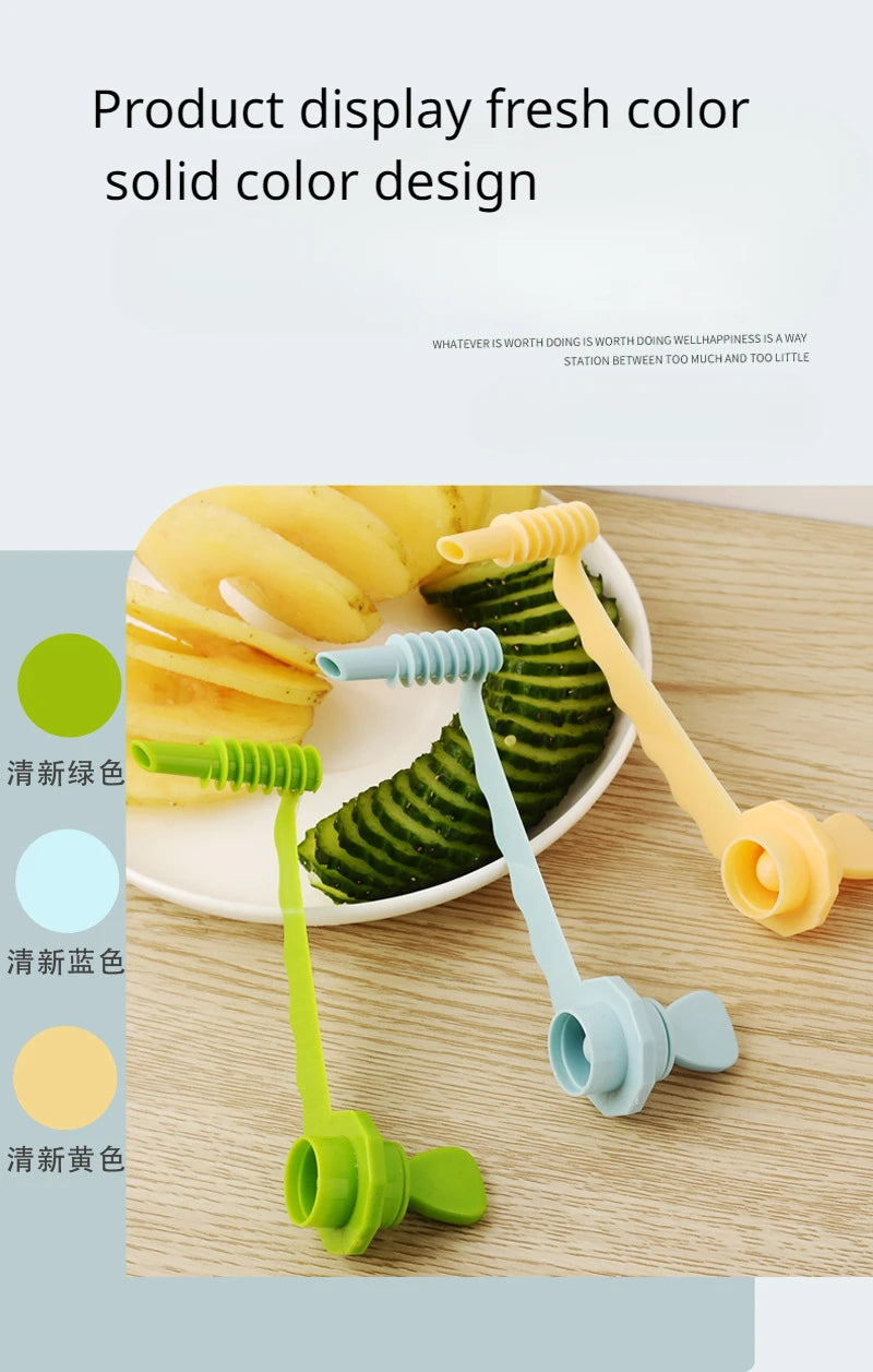 Amazing Vegetable Roll Machine Creative Lazy Man Spiral Cucumber Cutter Whirlwind Potato Slicer Rotating Potato Tart Knife