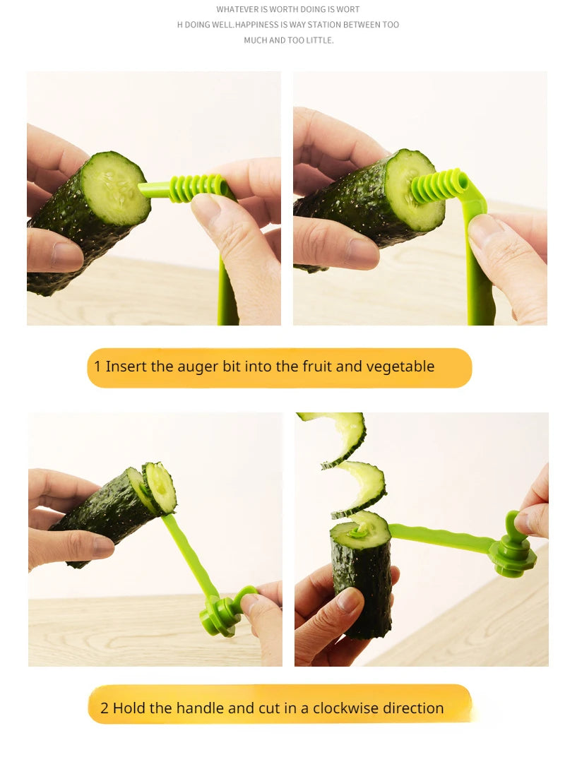 Amazing Vegetable Roll Machine Creative Lazy Man Spiral Cucumber Cutter Whirlwind Potato Slicer Rotating Potato Tart Knife