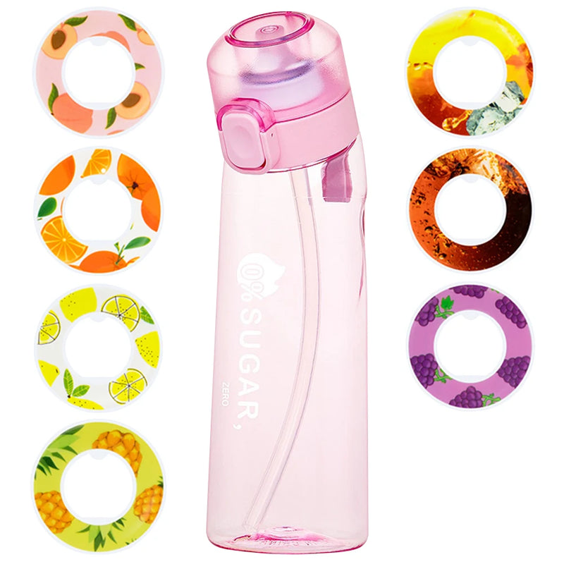 650ML Fruit Flavor Water Cup Leak-Proof with 1/7 Pods Fragrance Smelling Water Bottle Large Capacity for Travel Climbing Hiking